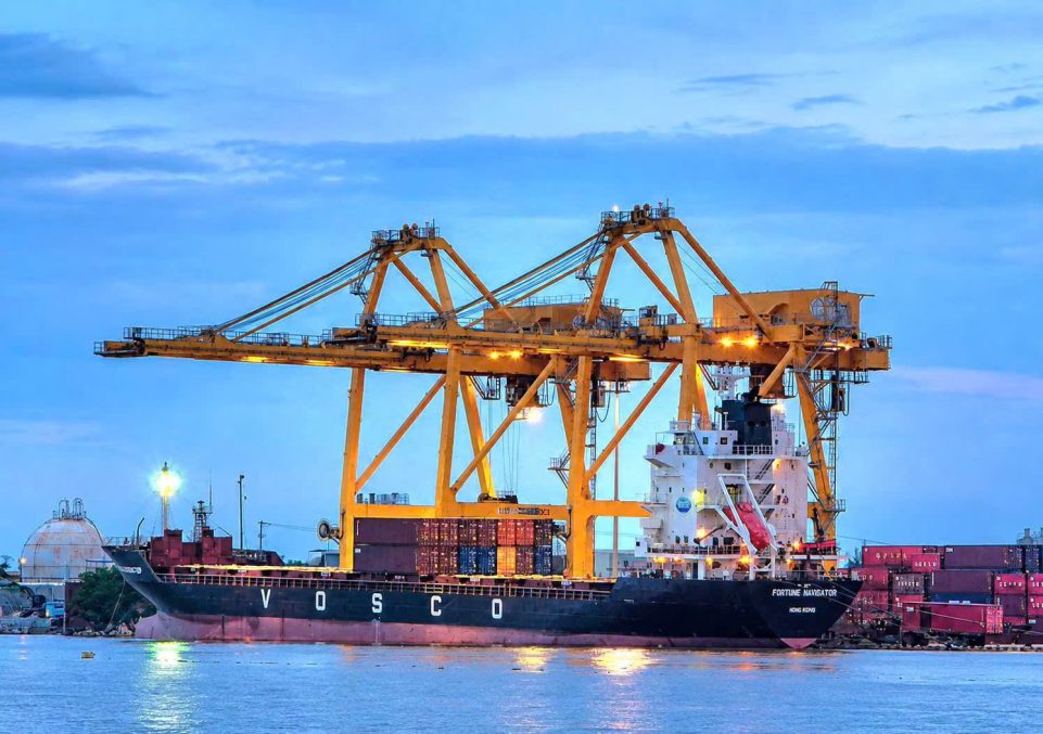 Container vessel transporting cargo from Vietnam to Japan