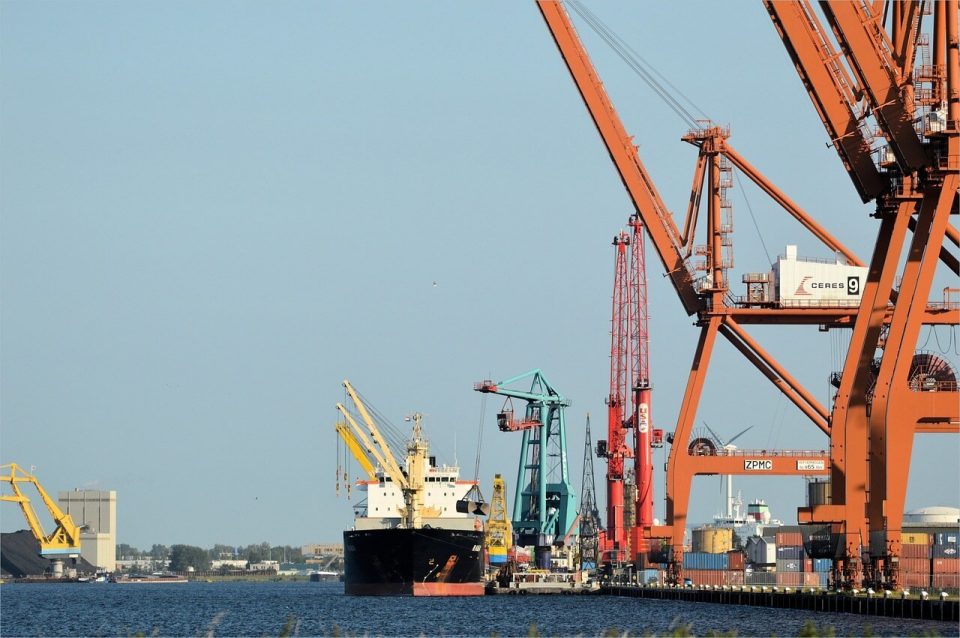 Container vessel on the four-day ocean freight route between Vietnam and Singapore