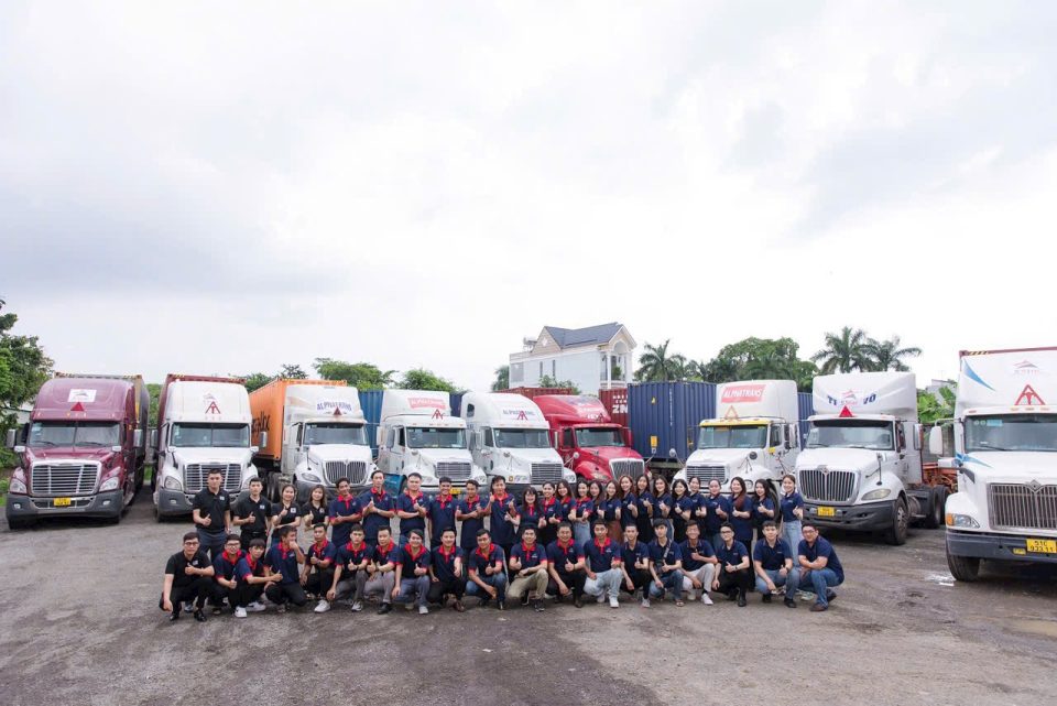 ALPHATRANS container trucks at the warehouse