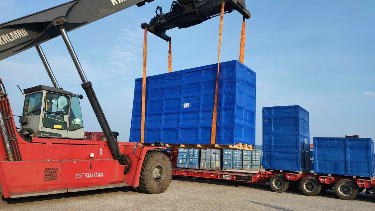 AlphaTrans container trucks at Cat Lai Port container yard, Ho Chi Minh City
