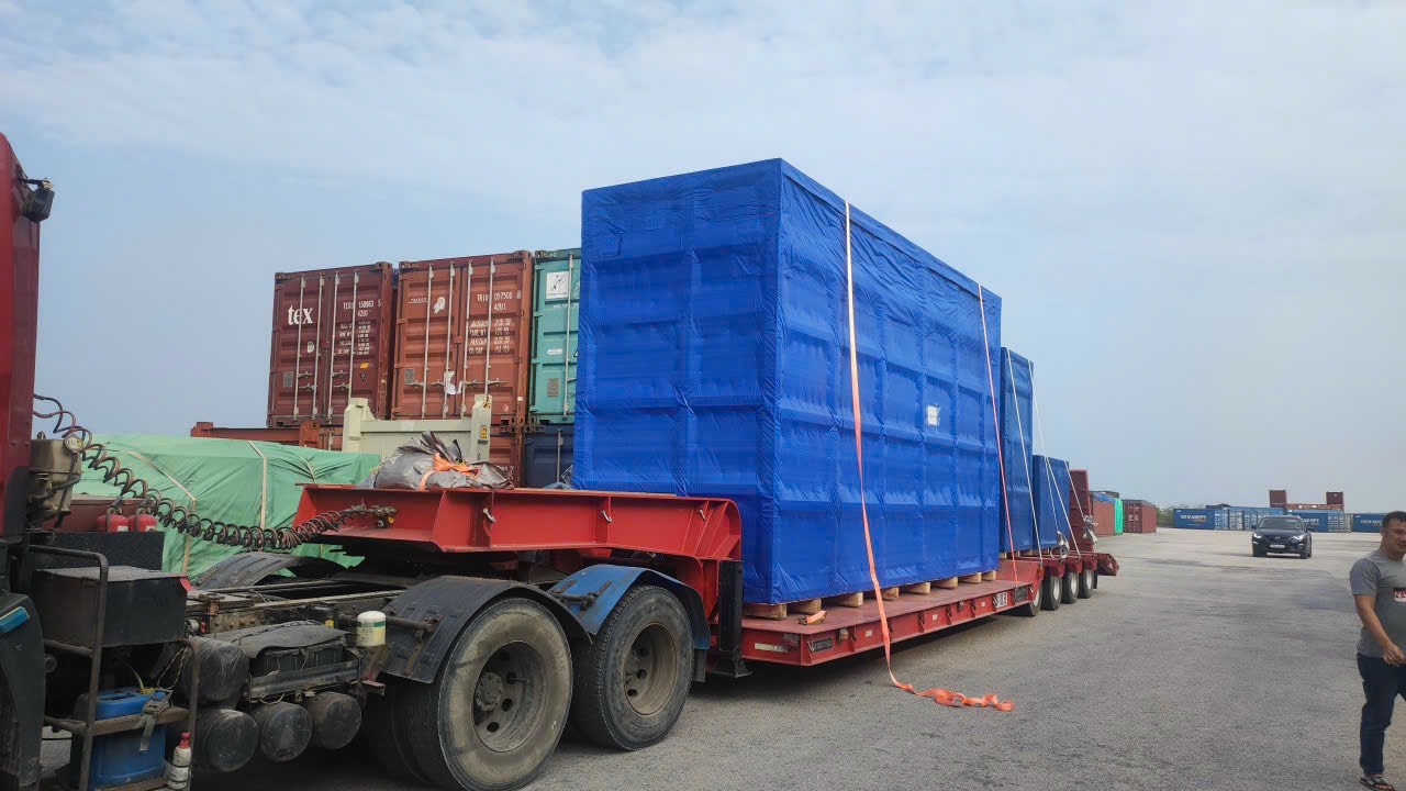 AlphaTrans container trucks at Cat Lai Port container yard, Ho Chi Minh City
